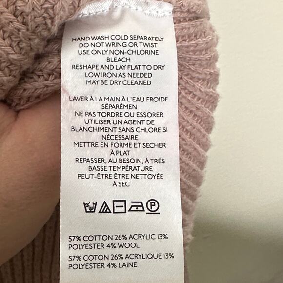 ANTHROPOLOGIE x MAEVE The Katey Mock-Neck Bell-Sleeve Sweater Pink Sz S {3V27} - Picture 7 of 8